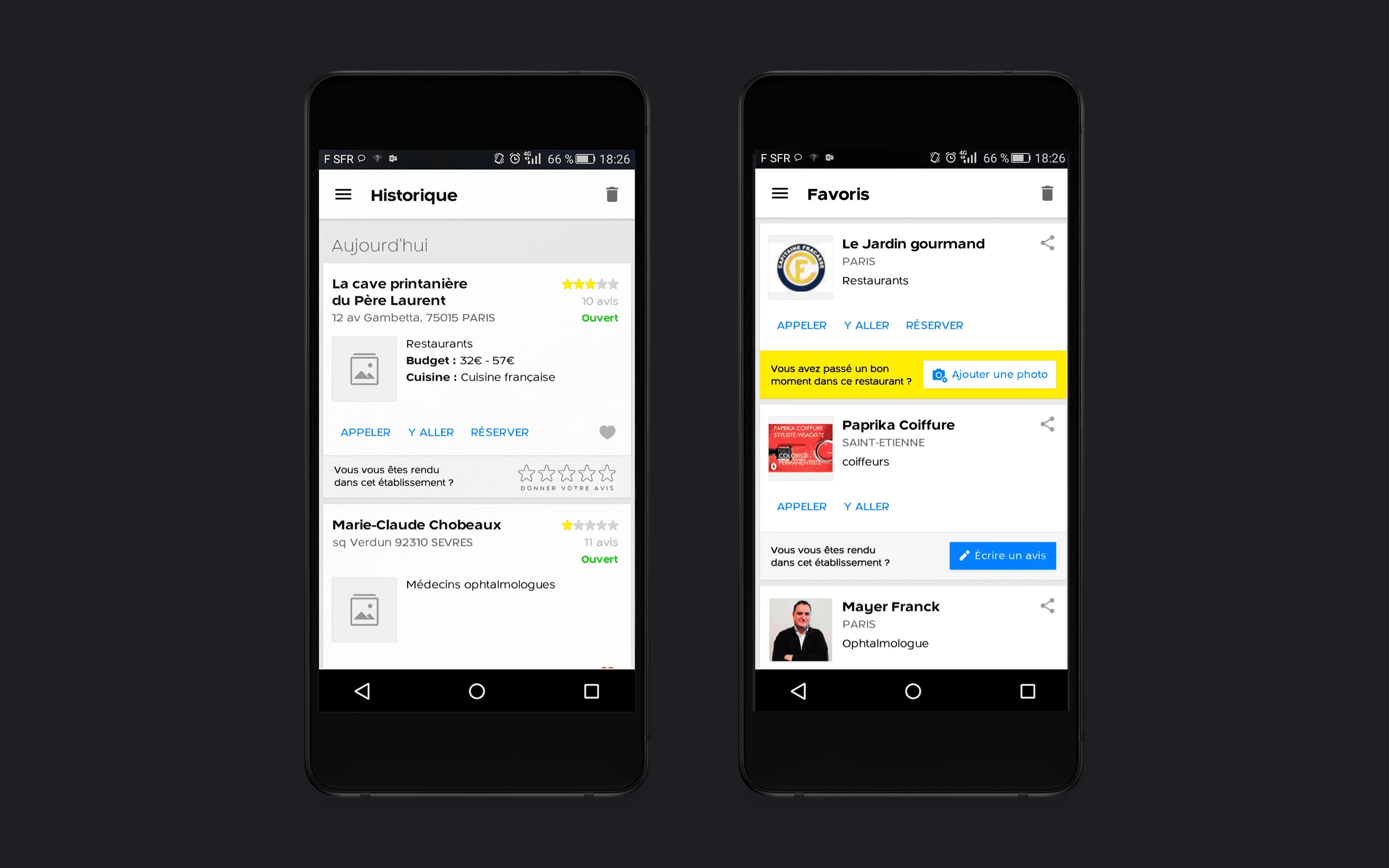 PagesJaunes Engagement Features